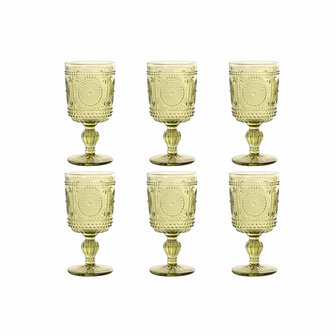 Glazenset Home ESPRIT Groen Kristal 310 ml (6 Stuks) 1