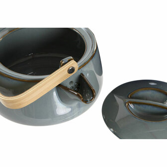 Theepot DKD Home Decor 21 x 17 x 10 cm Porselein Grijs 1 L 3