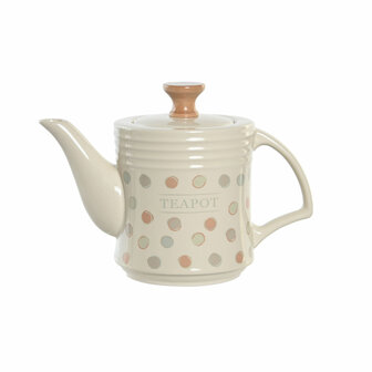 Theepot DKD Home Decor Beige Keramiek 1 L 1