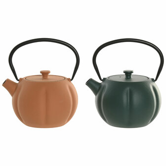 Theepot Home ESPRIT Groen Oranje Roestvrij staal Ijzer 1 L (2 Stuks) 1