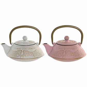 Theepot Home ESPRIT Wit Roze Roestvrij staal Ijzer 400 ml (2 Stuks) 1
