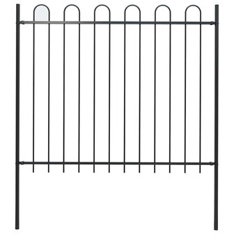 Tuinhek Boxtel met stalen boog aan de bovenkant 181x150 cm zwart 1