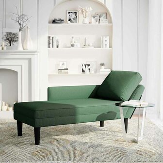 Chaise longue met kussen corduroy stof donkergroen 2