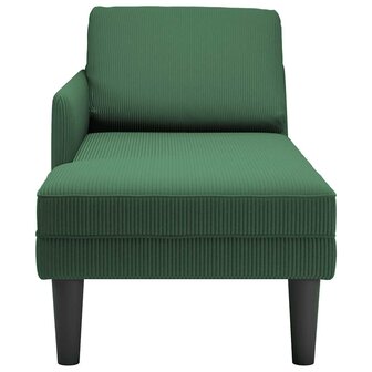 Chaise longue met kussen corduroy stof donkergroen 4