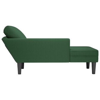 Chaise longue met kussen corduroy stof donkergroen 5