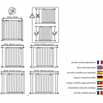 Deur-, traphekje WEBABY MOBI Wit 73-80 cm 6