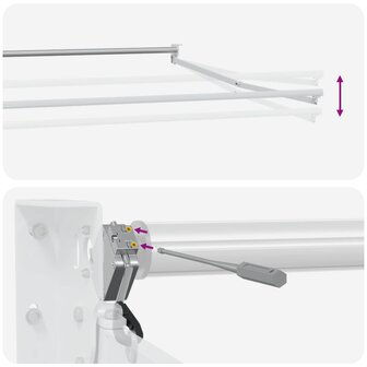 Elektrisch uitschuifbaar zonnescherm frame Wit 4 x 2 m 7