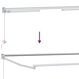 Elektrisch uitschuifbaar zonnescherm frame Wit 2,5 x 2 m 8