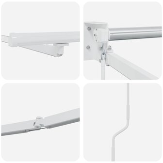 Elektrisch uitschuifbaar zonnescherm frame Wit 3,5 x 2,5 m 6