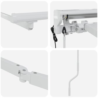 Elektrisch uitschuifbaar zonnescherm frame Wit 4,5 &times; 3 m Staal 5
