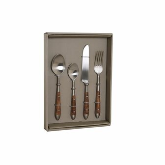 Bestek DKD Home Decor Natuurlijk Zilverkleurig Roestvrij staal Acacia 16 Onderdelen 5