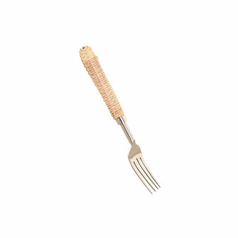 Bestek Home ESPRIT Zilverkleurig Natuurlijk Roestvrij staal Rotan 4,5 X 2 X 21 CM 16 Onderdelen 4