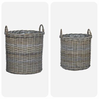 Plantenmand met opslag 2 pcs Grijs Lacak Riet 4