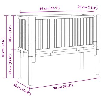 Verhoogde tuinbak Bruin 90 x 35 x 70 cm Bamboe 12