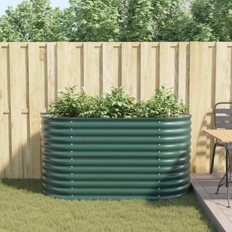Verhoogde tuinbak Groen 160 x 80 x 81 cm Staal 4