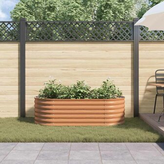 Verhoogde tuinbak Bruin 160 x 80 x 44 cm Staal 4