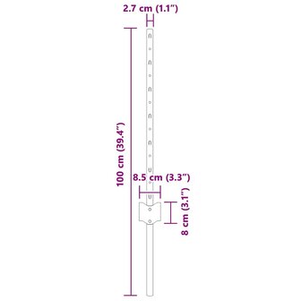 Afrasteringspaal 5 pcs Groen 100 cm Staal 7