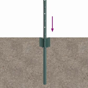 Afrasteringspaal 5 pcs Groen 120 cm Staal 6