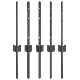 Afrasteringspaal 5 pcs Grijs 40 cm Staal 2
