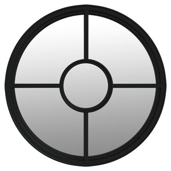 Spiegel rond 60x4 cm ijzer zwart 2