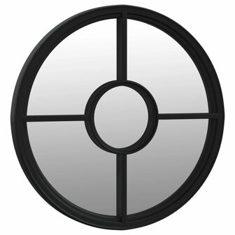 Spiegel rond 60x4 cm ijzer zwart 3