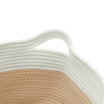 Opbergmand &Oslash; 40x25 cm katoen beige en wit 6