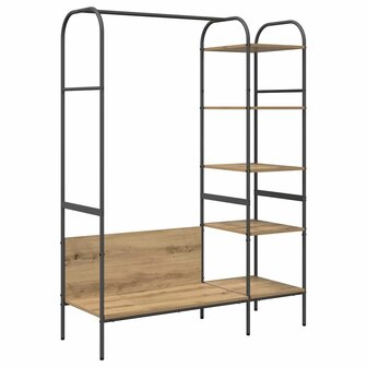 Kledingrek met plank Beige 120 x 44 x 160 cm Bewerkt hout 2