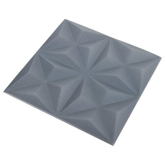 Wandpanelen 48 pcs Origami Grijs 50 x 50 cm XPS Schuim 2
