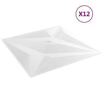 Wandpanelen Ster 12 pcs Witte Ster 50 x 50 cm XPS Schuim 2
