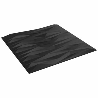 Wandpanelen 12 pcs Zwarte Steen 50 x 50 cm XPS Schuim 1