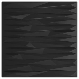 Wandpanelen 24 pcs Zwarte Steen 50 x 50 cm XPS Schuim 3
