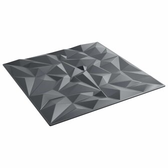 Wandpanelen 12 pcs Amethist Grijs 50 x 50 cm XPS Schuim 1