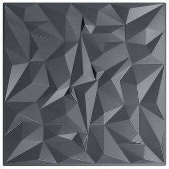 Wandpanelen 12 pcs Amethist Grijs 50 x 50 cm XPS Schuim 3