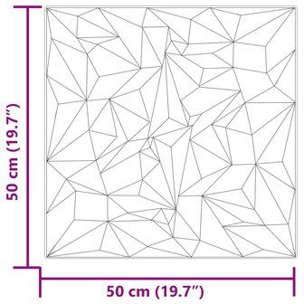 Wandpanelen 24 pcs Amethist Grijs 50 x 50 cm XPS Schuim 4