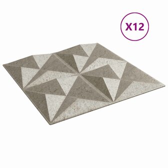 Wandpanelen 12 pcs Origami Beton 50 x 50 cm XPS Schuim 2