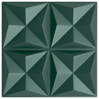 Wandpanelen 12 pcs Origami Groen 50 x 50 cm XPS Schuim 4