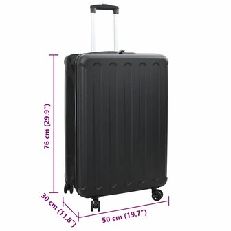 Koffer met slot Zwart 50 x 30 x 76 cm ABS Kunststof 12