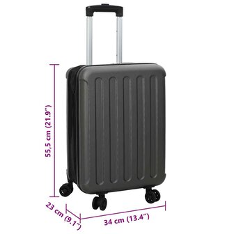 Koffer met slot Donkergrijs 34 x 23 x 55.5 cm ABS Kunststof 12