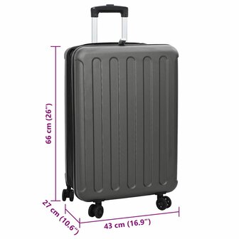 Koffer met slot Donkergrijs 43 x 27 x 66 cm ABS Kunststof 12