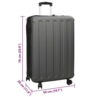 Koffer met slot Donkergrijs 50 x 30 x 76 cm ABS Kunststof 12