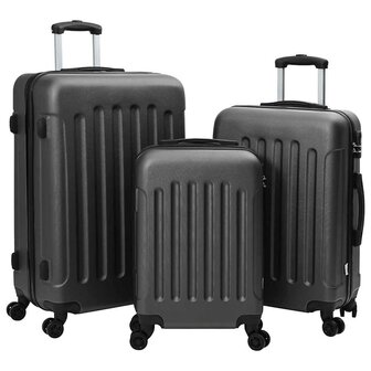 Koffer met slot 3 pcs Donkergrijs 50 x 31 x 78 cm ABS Kunststof 1