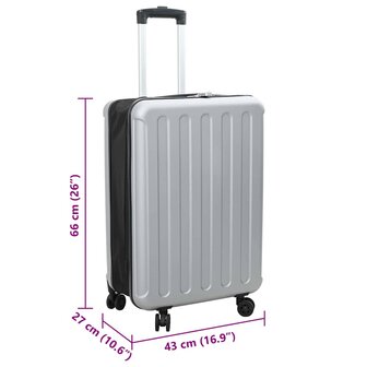 Koffer met slot Zilver 43 x 27 x 66 cm ABS Kunststof 12
