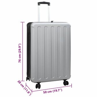 Koffer met slot Zilver 50 x 30 x 76 cm ABS Kunststof 12