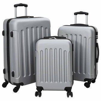 Koffer met slot 3 pcs Zilver 50 x 31 x 78 cm ABS Kunststof 1