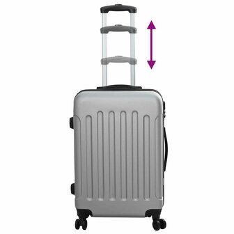 Koffer met slot 3 pcs Zilver 50 x 31 x 78 cm ABS Kunststof 11