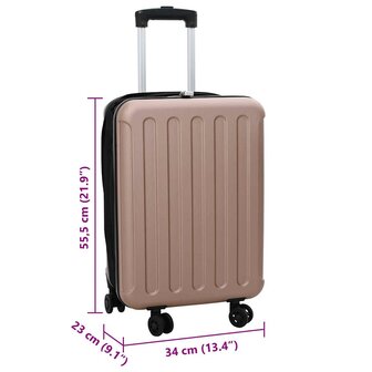 Koffer met slot Ros&eacute;goud 34 x 23 x 55.5 cm ABS Kunststof 12