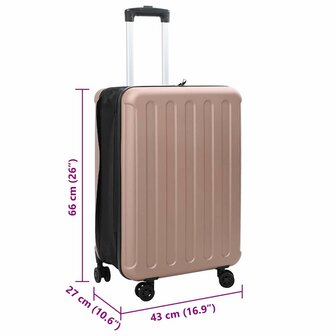 Koffer met slot Ros&eacute;goud 43 x 27 x 66 cm ABS Kunststof 12