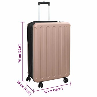 Koffer met slot Ros&eacute;goud 50 x 30 x 76 cm ABS Kunststof 12