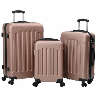 Koffer met slot 3 pcs Rose Gold 50 x 31 x 78 cm ABS Kunststof 1