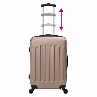 Koffer met slot 3 pcs Rose Gold 50 x 31 x 78 cm ABS Kunststof 11